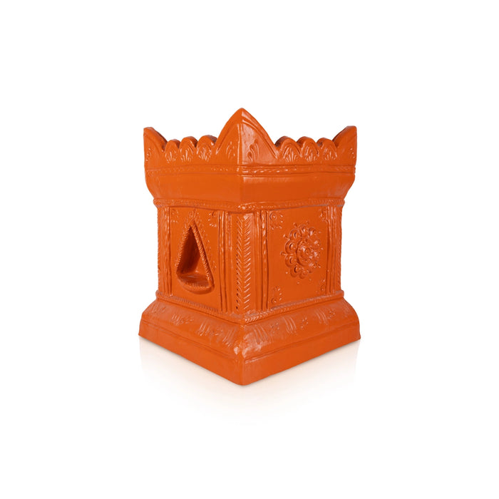 Thulasi Vrindavan - 15 x 13 Inches | Clay Tulsi Maadam/ Holu Basil Plant For Home
