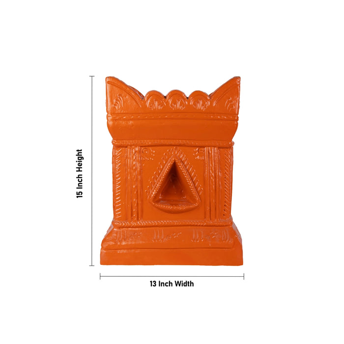 Thulasi Vrindavan - 15 x 13 Inches | Clay Tulsi Maadam/ Holu Basil Plant For Home