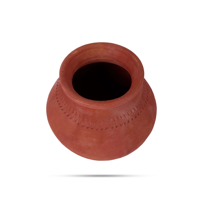 Pongal Pot - 8.5 x 8.5 Inches | Clay Pot/ Mud Pot/ Cooking Vessel/ Pongal Paanai for Home