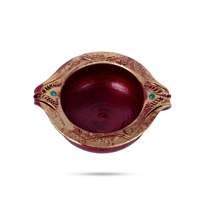 Urli - 2.5 x 7.5 Inches | Clay Uruli/ Flower Pot With Handle for Home & Pooja