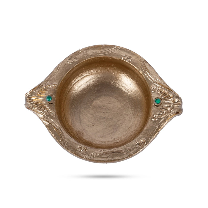 Flower Pot - 2.5 x 7.5 Inches | Clay Urli / Uruli With Handle / Urli For Floral Decoration And Home Decor