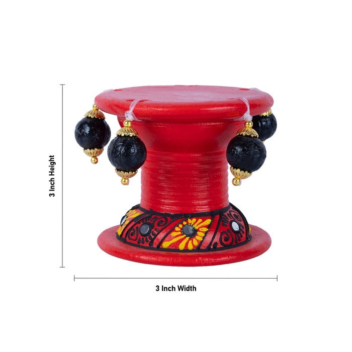 Urli Stand - 3 x 3 Inches | Clay Uruli Stand / Flower Pot Stand for Home Decor