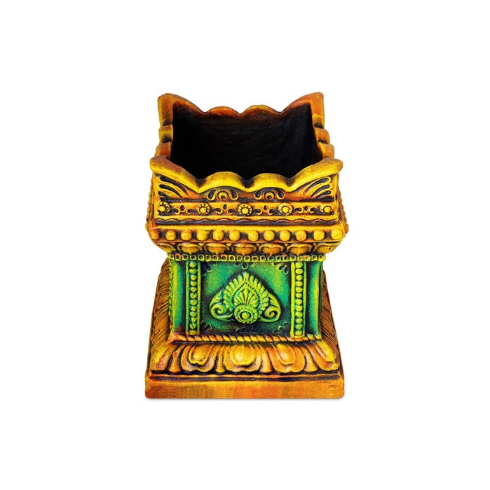 Thulasi Plant Pot - 15 x 10.5 Inches | Terracotta Colour Tulsi Maadam/ Tulasi kota For Home