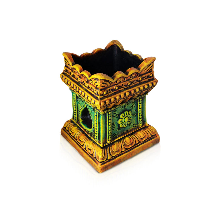 Thulasi Plant Pot - 15 x 10.5 Inches | Terracotta Colour Tulsi Maadam/ Tulasi kota For Home