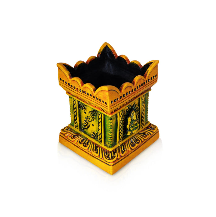 Thulasi Maadam - 12 x 8.5 Inches | Terracotta Colour Tulasi Vrindavan/ Tulsi Maadam for Pooja