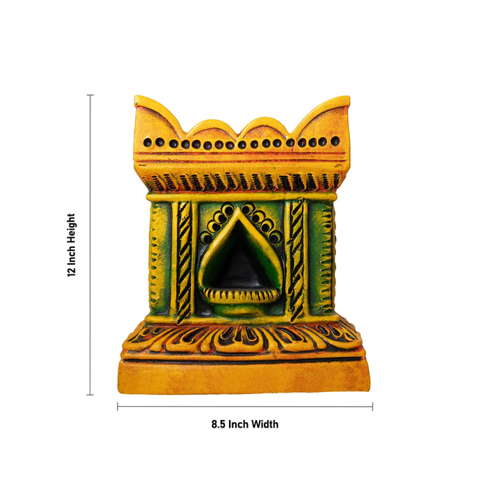 Thulasi Maadam - 12 x 8.5 Inches | Terracotta Colour Tulasi Vrindavan/ Tulsi Maadam for Pooja