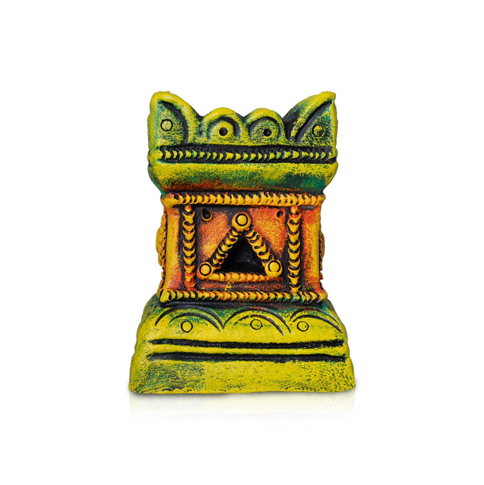 Tulasi Maadam - 8 x 7 Inches | Terracotta Colour Holy Basil Maadam/ Tulsi Brindavanam for Pooja Decor