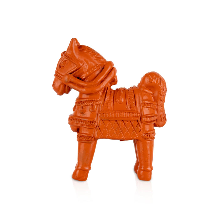 Horse Statue - 4.25 x 3.5 Inches | Horse Figurine/ Terracotta Clay Horse Sculpture