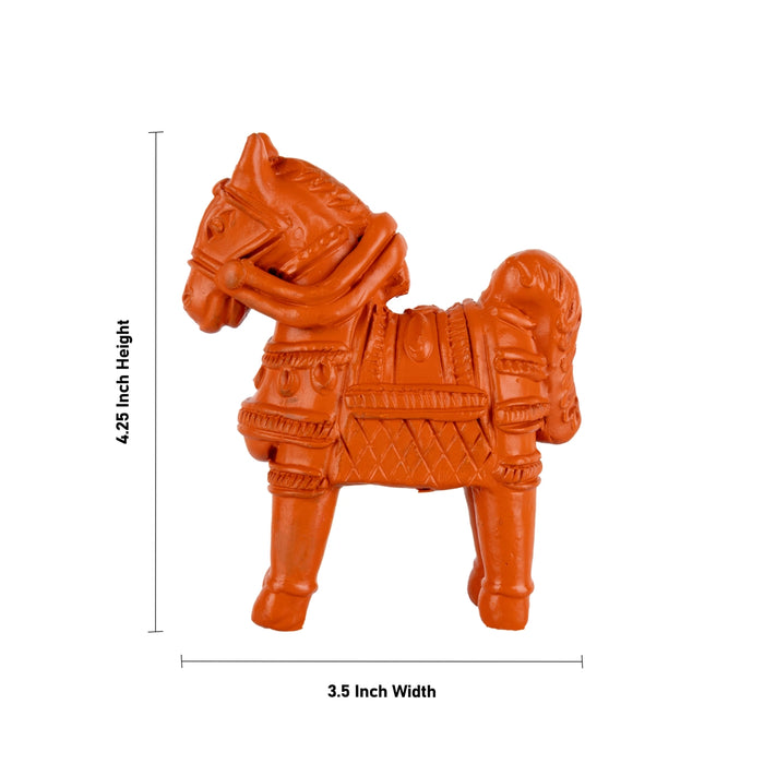 Horse Statue - 4.25 x 3.5 Inches | Horse Figurine/ Terracotta Clay Horse Sculpture