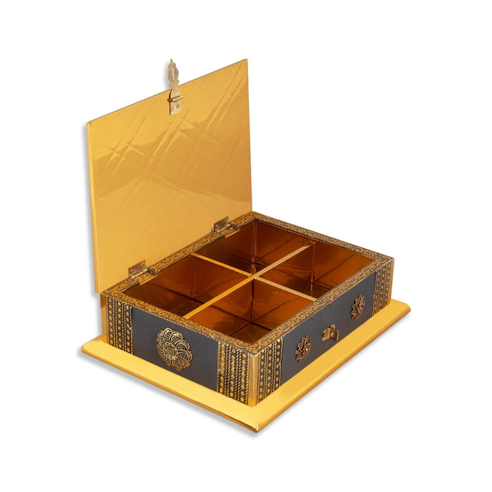 Dry Fruit Box - 9 x 7 Inches | Decorative Storage Box/ Wooden Dry Fruit Container/ Dry Fruits Gift Box for Home