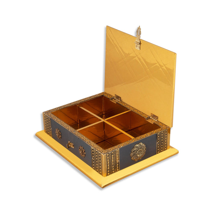 Dry Fruit Box - 9 x 7 Inches | Decorative Storage Box/ Wooden Dry Fruit Container/ Dry Fruits Gift Box for Home