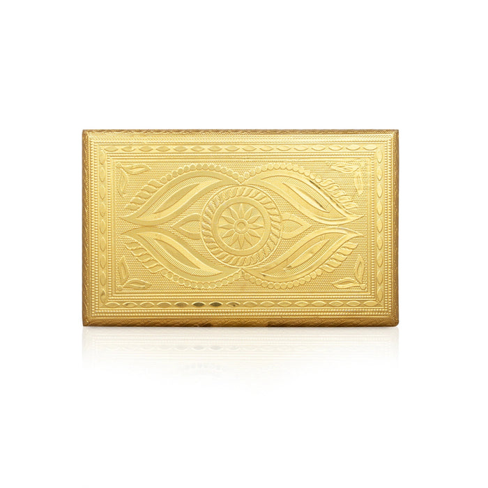 Patla - 8 X 5 Inches | Gold Polish Bajot/ Wooden Manai Palagai/ Chowki For Pooja And Deity Placement