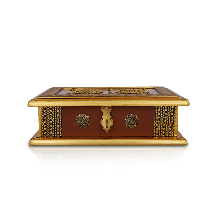 Dry Fruit Box - 3 x 9 x 7 Inches | Decorative Storage Box/ Wooden Dry Fruit Container/ Dry Fruits Gift Box for Home