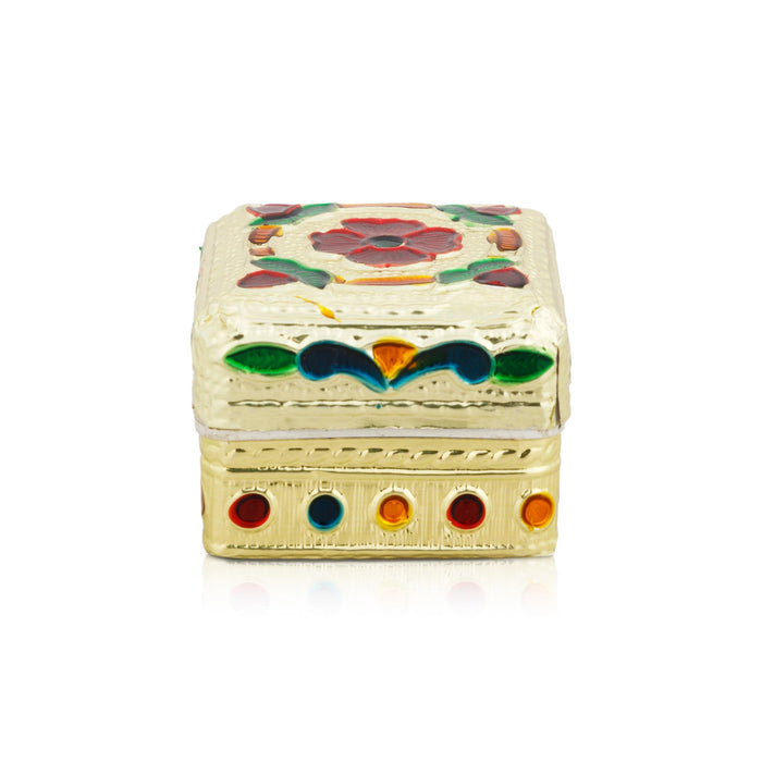 Kumkum Box - 1 x 1.25 Inches | Decorative Kumkum Bharani/ Kumkum Pot/ Sindoor Pot for Women