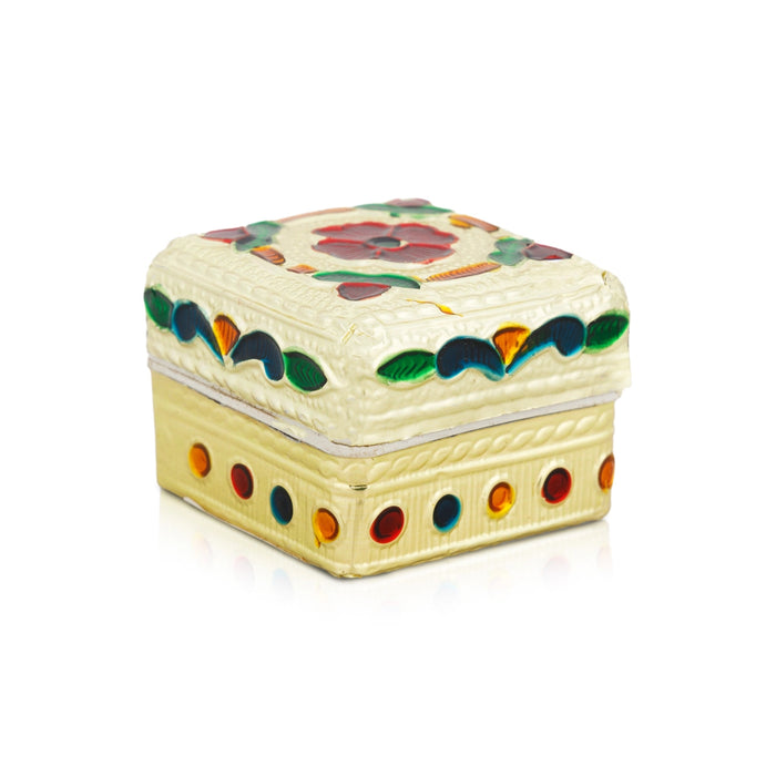 Kumkum Box - 1 x 1.25 Inches | Decorative Kumkum Bharani/ Kumkum Pot/ Sindoor Pot for Women
