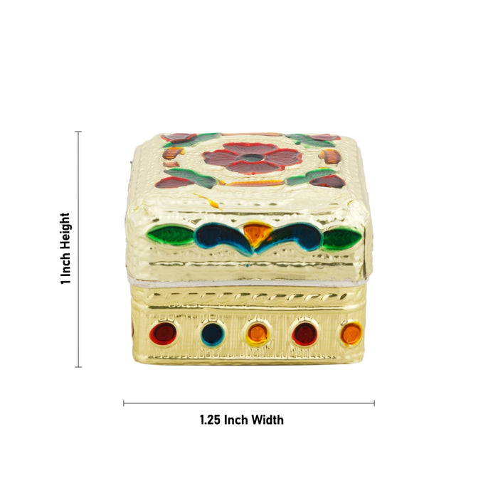 Kumkum Box - 1 x 1.25 Inches | Decorative Kumkum Bharani/ Kumkum Pot/ Sindoor Pot for Women