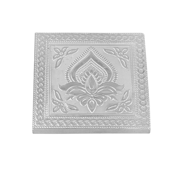 Bajot - 1.5 x 5 Inches | Silver Chowki/ Manai Palagai for Pooja/ 250 Gms Approx