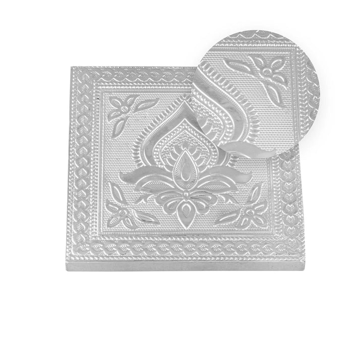 Bajot - 1.5 x 5 Inches | Silver Chowki/ Manai Palagai for Pooja/ 250 Gms Approx