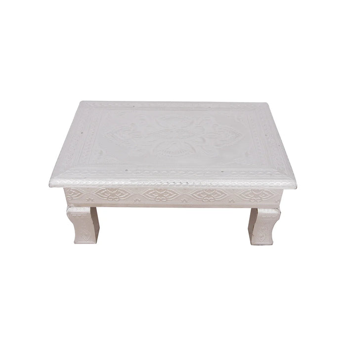 Bajot - 8 x 12 Inches | Silver Chowki/ Manai Palagai for Pooja/ 1.145 Kgs Approx