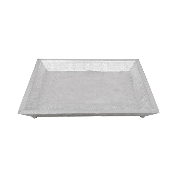 Serving Tray | Silver Polish Tray/ Pooja Tray for Home