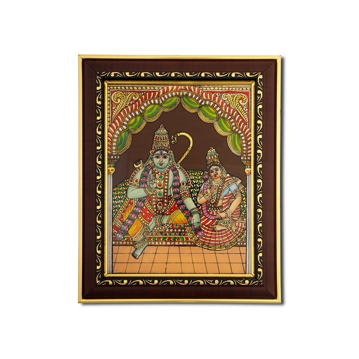 Ram Seetha Photo Frame - 10 x 8 Inches | Tanjore Glass Painting Picture Frame for Home