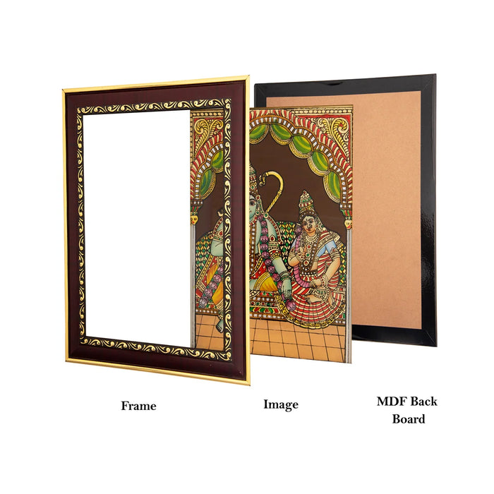 Ram Seetha Photo Frame - 10 x 8 Inches | Tanjore Glass Painting Picture Frame for Home