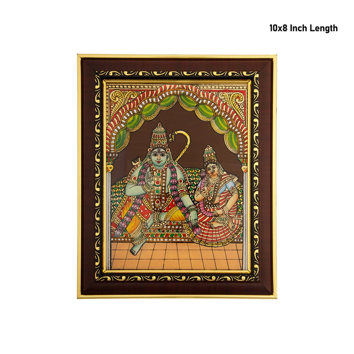 Ram Seetha Photo Frame - 10 x 8 Inches | Tanjore Glass Painting Picture Frame for Home