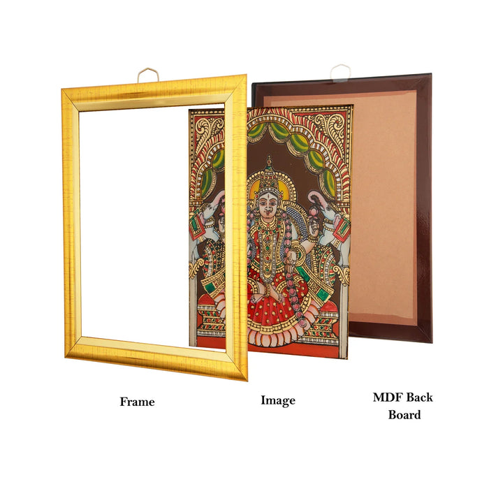 Lakshmi Photo Frame - 7 x 6 Inches | Tanjore Glass Painting Picture Frame for Home