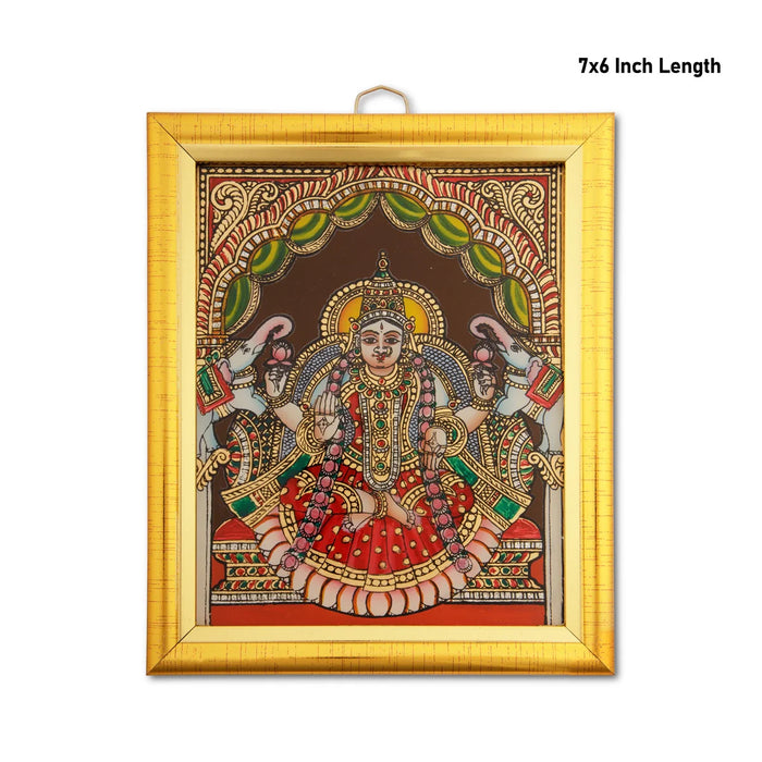 Lakshmi Photo Frame - 7 x 6 Inches | Tanjore Glass Painting Picture Frame for Home