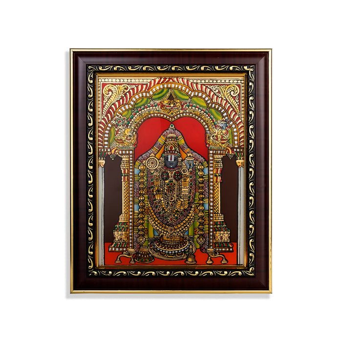 Perumal Photo Frame - 10 x 8 Inches | Tanjore Glass Painting Picture Frame for Home