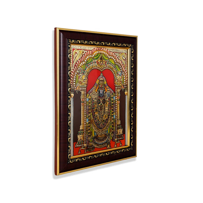 Perumal Photo Frame - 10 x 8 Inches | Tanjore Glass Painting Picture Frame for Home