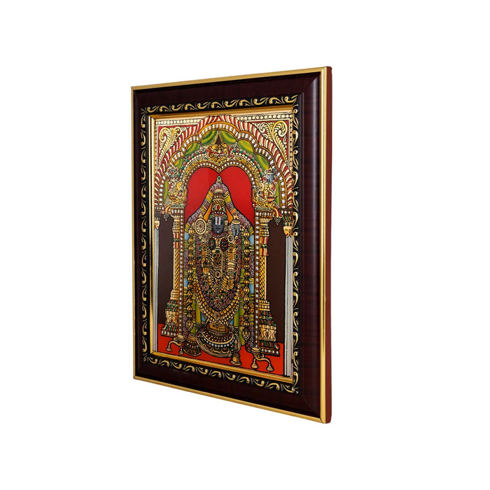 Perumal Photo Frame - 10 x 8 Inches | Tanjore Glass Painting Picture Frame for Home