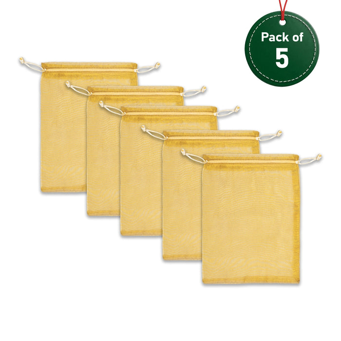 Thamboolam Bag Set - 7 x 5 Inches | 5 Pcs/ Potli Bag/ Return Gift Pouch / Tambula Bag for Wedding