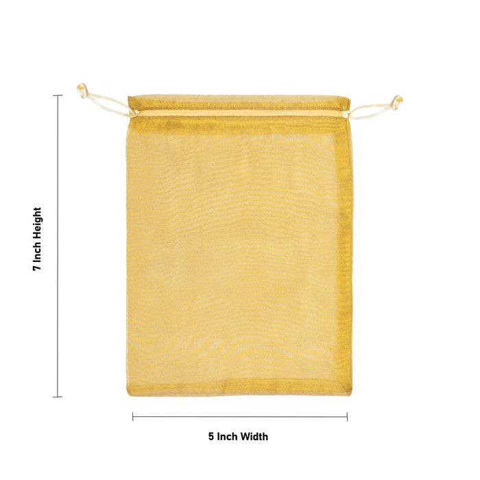 Thamboolam Bag Set - 7 x 5 Inches | 5 Pcs/ Potli Bag/ Return Gift Pouch / Tambula Bag for Wedding