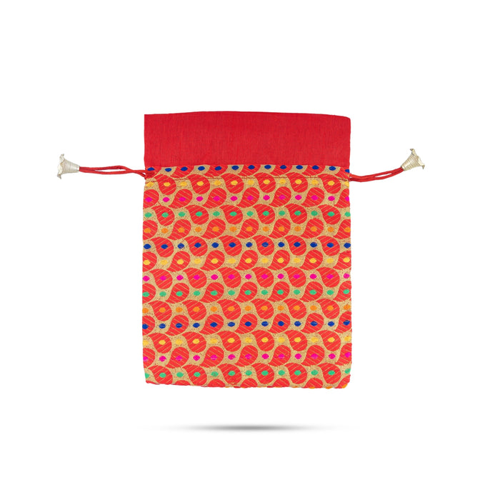 Fancy Thamboolam Bag Set - 9 x 7 Inches | 5 Pcs/ Brocade Potli Bag/ Gift Bag/ Return Gift Bag for functions