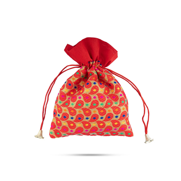 Fancy Thamboolam Bag Set - 9 x 7 Inches | 5 Pcs/ Brocade Potli Bag/ Gift Bag/ Return Gift Bag for functions