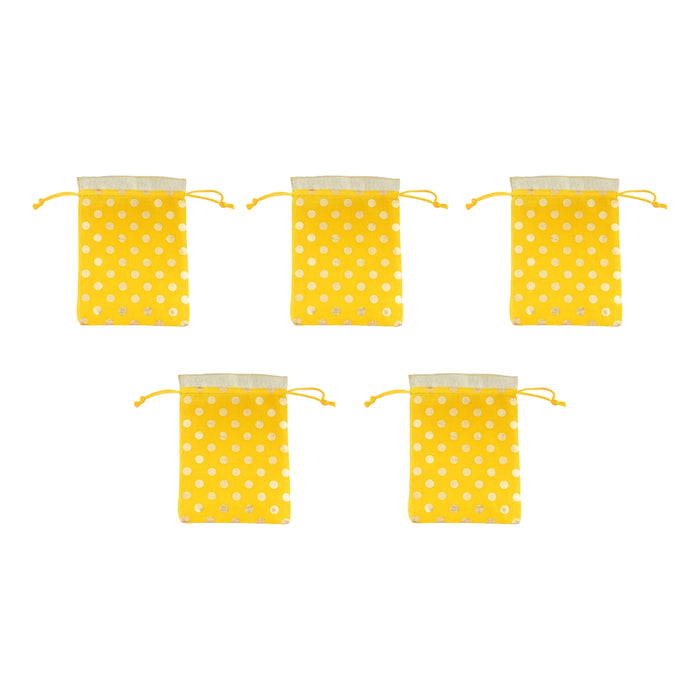 Thamboolam Gift Bag Set - 7 x 5 Inches | 5 Pcs/ Reusable Gift Bag / Tambulam Carry Bag for Weddings