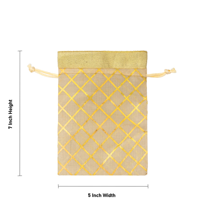 Thamboolam Bag Set - 7 x 5 Inches | 5 Pcs/ Return Gift Bag / Potli Bag/ Tambulam Pouch for Festive Occasions