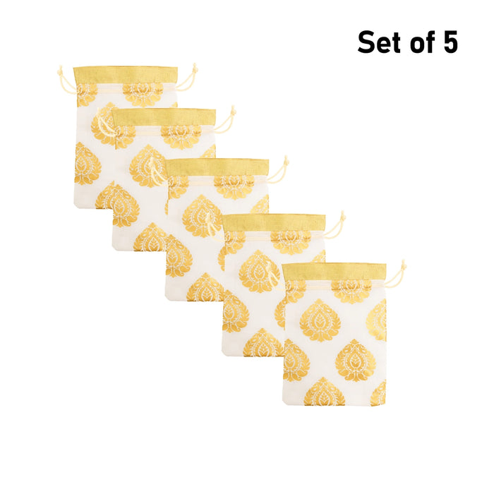 Thamboolam Bag - 7 x 5 Inches | Return Gift Pouch / Tambulam Bag for Religious Ceremonies