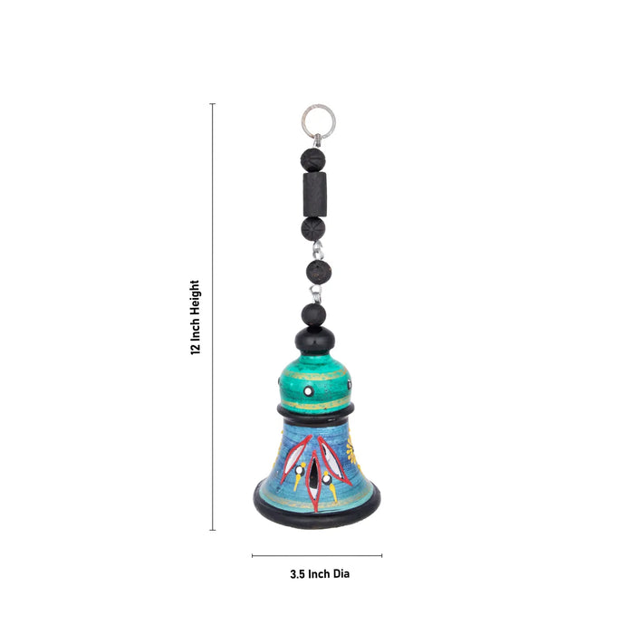 Terracotta Hanging Bell - 12 X 3.5 Inches | Bell Wall Decor/ Clay Terracotta Bell For Home Decoration
