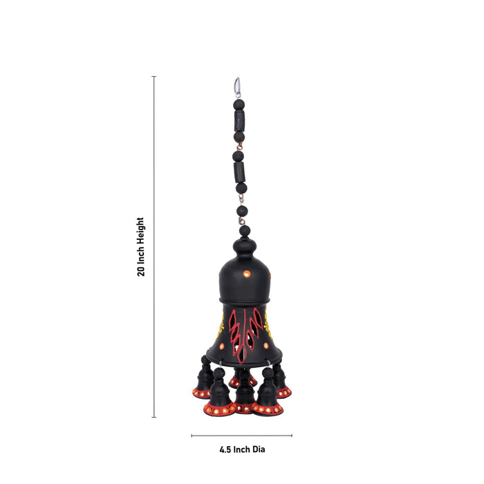 Terracotta Hanging Bell - 20 X 4.5 Inches | Bell Wall Decor/ Clay Terracotta Bell For Home Decoration