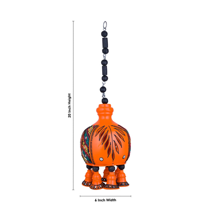 Hanging Dhoom - 20 x 6 Inches | Terracotta Clay Hanging Diya for Home Decor