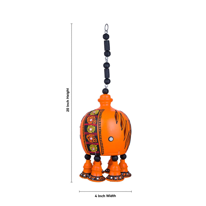 Hanging Dhoom - 20 x 4 Inches | Terracotta Clay Hanging Diya for Home Decor