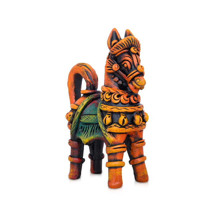 Horse Statue - 6 x 5 Inches | Terracotta Clay Horse Figurine/ Horse Sculpture for Home