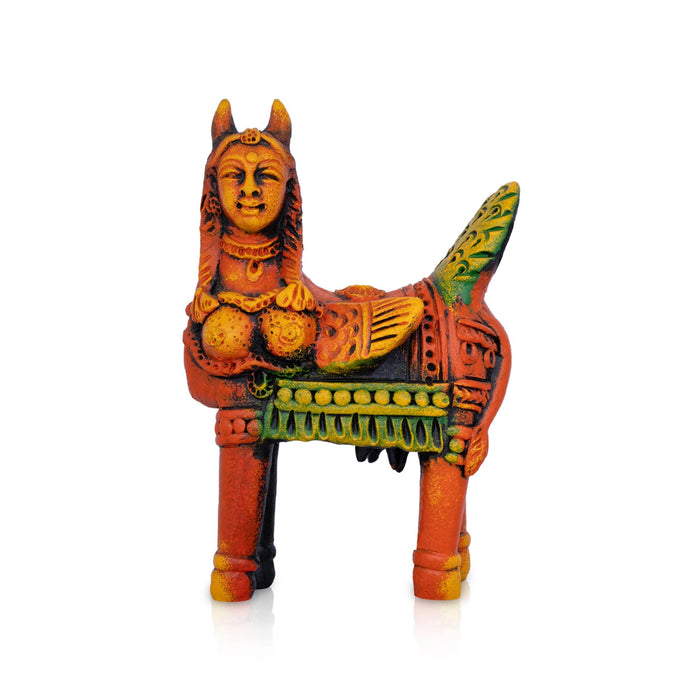 Kamadhenu Idol Terracotta Clay Golu Bommai - 8 x 5 Inches | Giri Golu Doll/ Navaratri Golu Bomma/ Bommai/ Gombe