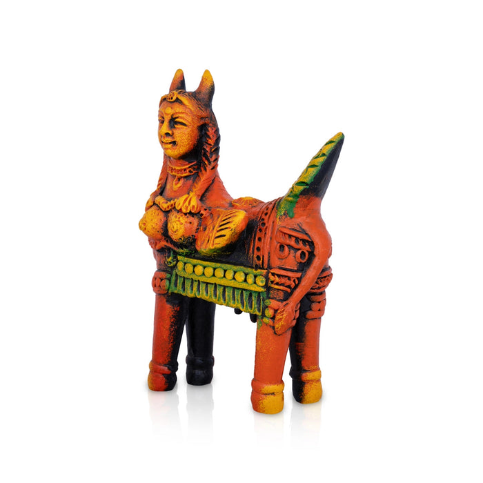 Kamadhenu Idol Terracotta Clay Golu Bommai - 8 x 5 Inches | Giri Golu Doll/ Navaratri Golu Bomma/ Bommai/ Gombe