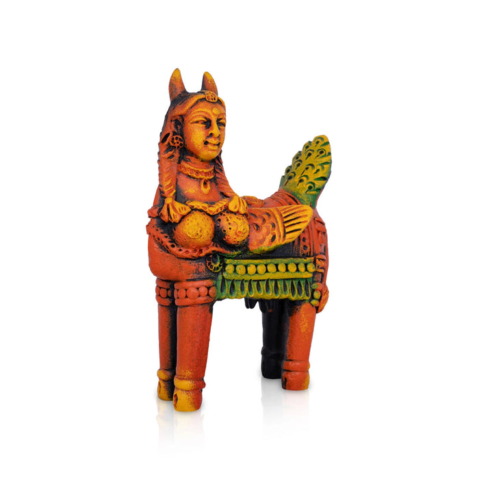 Kamadhenu Idol Terracotta Clay Golu Bommai - 8 x 5 Inches | Giri Golu Doll/ Navaratri Golu Bomma/ Bommai/ Gombe