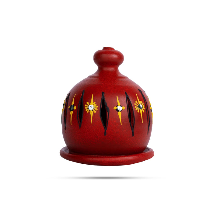 Plate Dhoom Agal - 5.5 Inches | Decorative Terracotta Clay Dhoom / Plate Dome For Pooja Decor