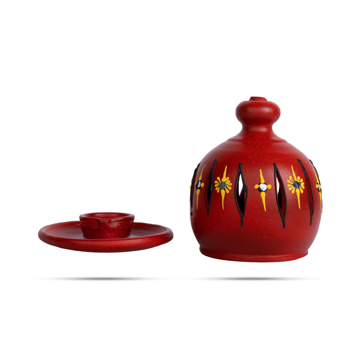 Plate Dhoom Agal - 5.5 Inches | Decorative Terracotta Clay Dhoom / Plate Dome For Pooja Decor