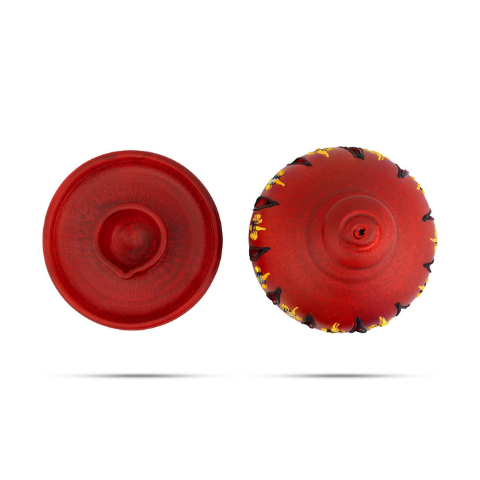 Plate Dhoom Agal - 5.5 Inches | Decorative Terracotta Clay Dhoom / Plate Dome For Pooja Decor